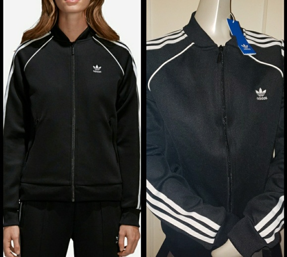 adidas originals adicolor three stripe track jacket in red